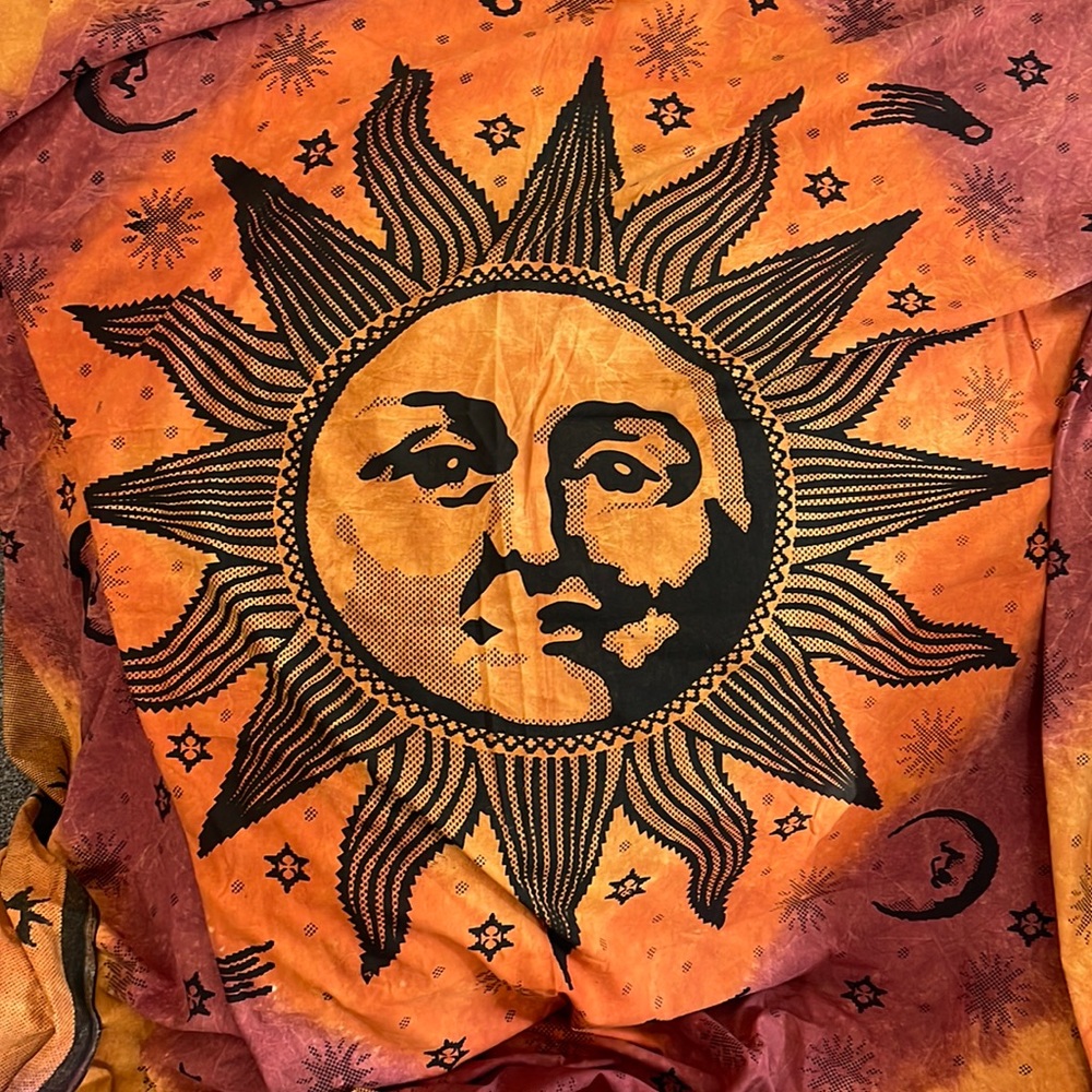 Large sun and moon tapestry